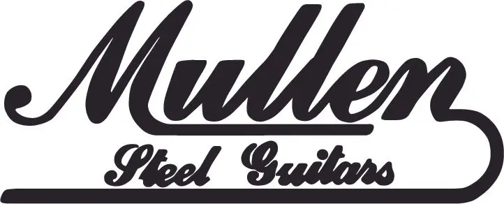 Mullen steel guitars logo in black and white.